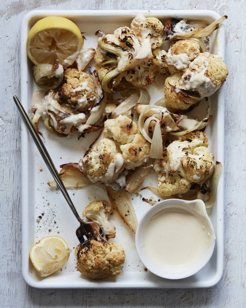 Roasted Cauliflower with Lemon Tahini from www.whatsgabycooking.com (@whatsgabycookin)