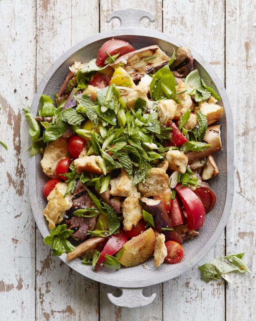 Grilled Eggplant Panzanella from www.whatsgabycooking.com (@whatsgabycookin)
