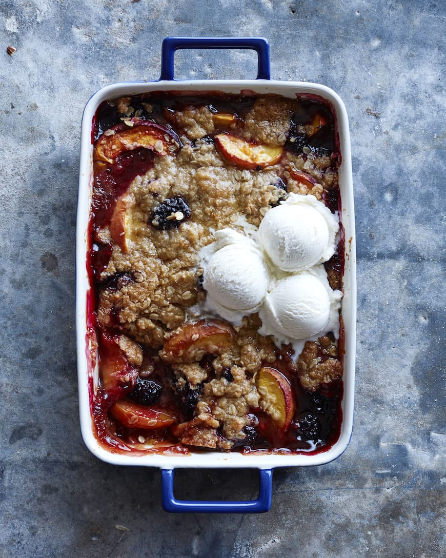 Blackberry Peach Crisp from www.whatsgabycooking.com (@whatsgabycookin)