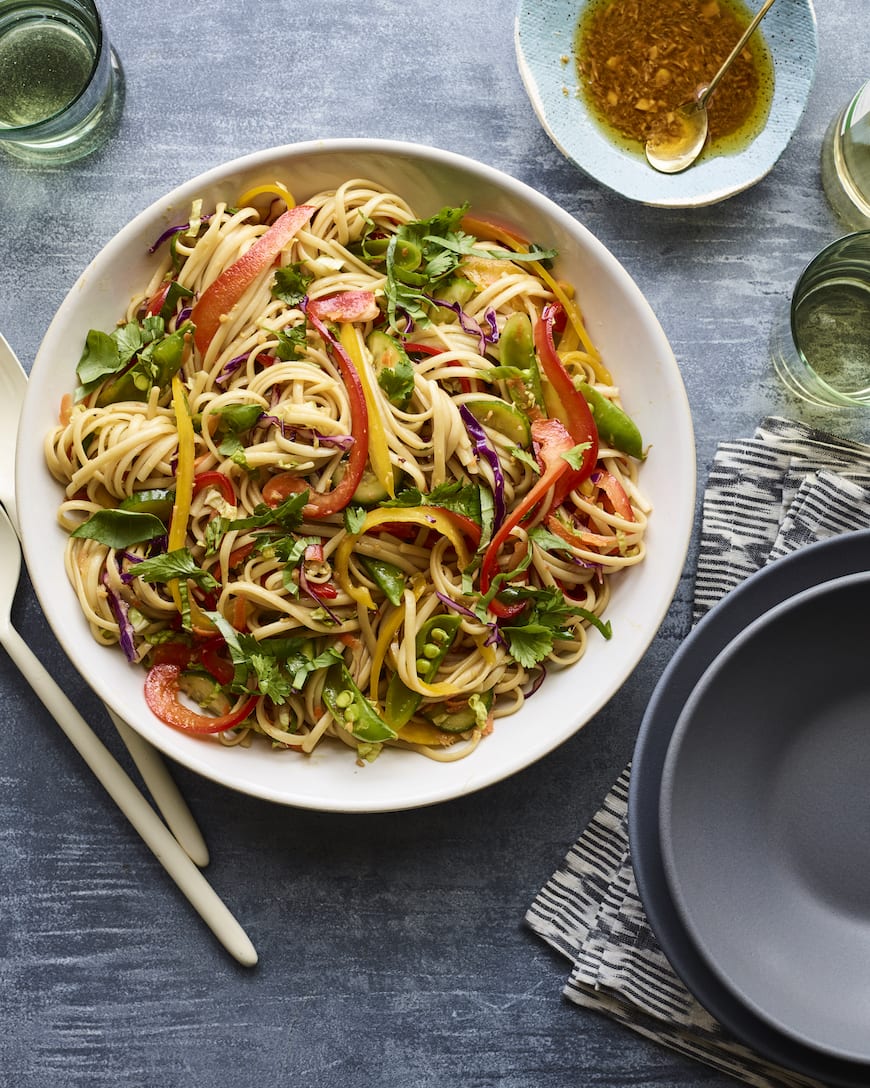 Sesame Noodle Pasta Salad from www.whatsgabycooking.com (@whatsgabycookin)