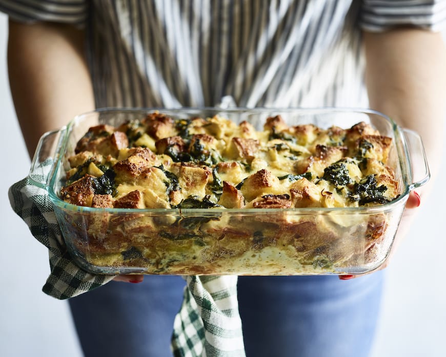 Spinach Artichoke Strata from www.whatsgabycooking.com (@whatsgabycookin)