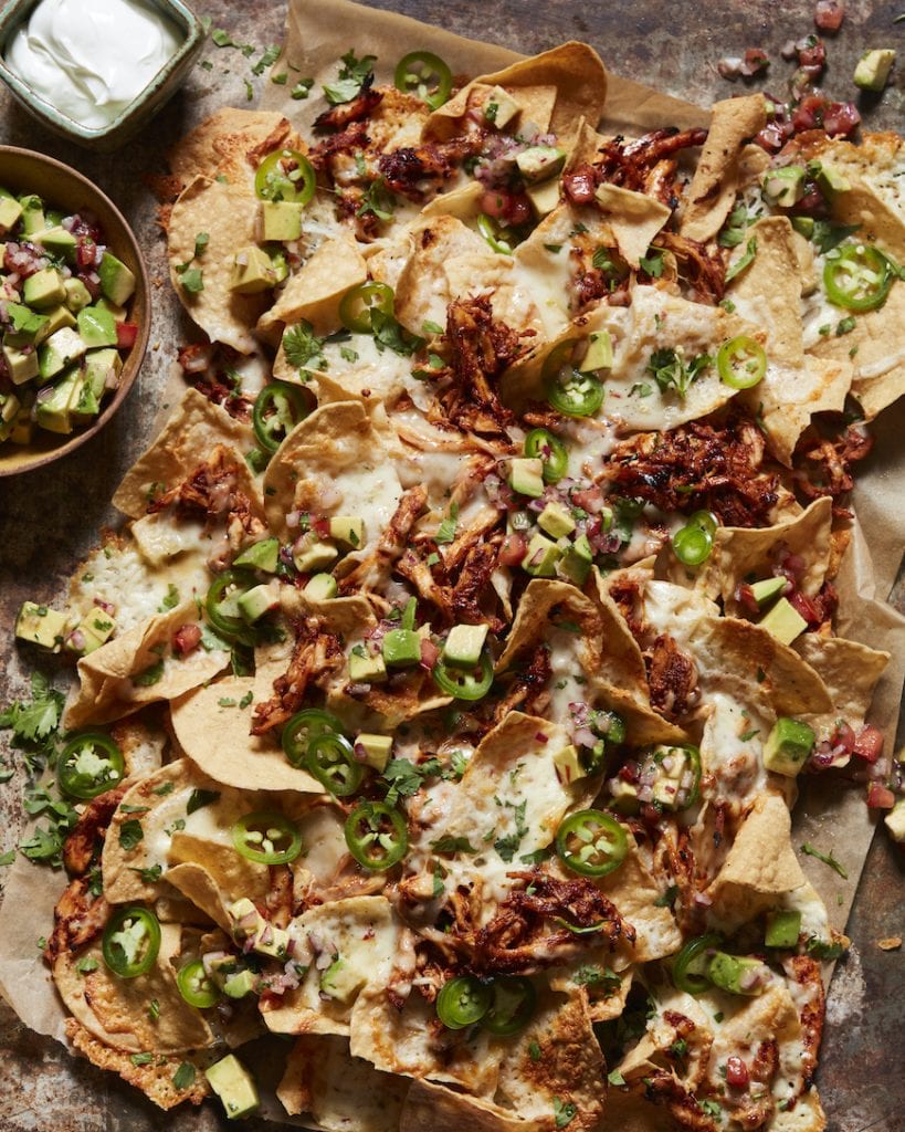 Chrissy’s Chicken Nachos with Avocado Salsa from www.whatsgabycooking.com (@whatsgabycookin)