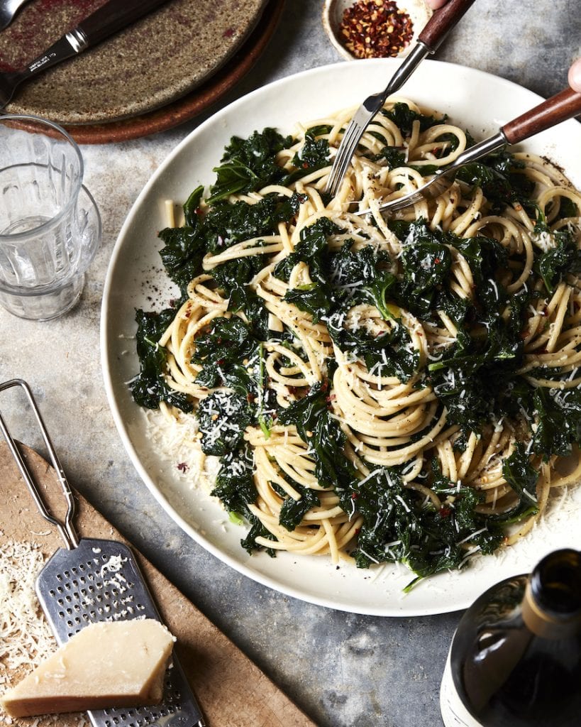 Cheesy Kale Pasta from www.whatsgabycooking.com (@whatsgabycookin)