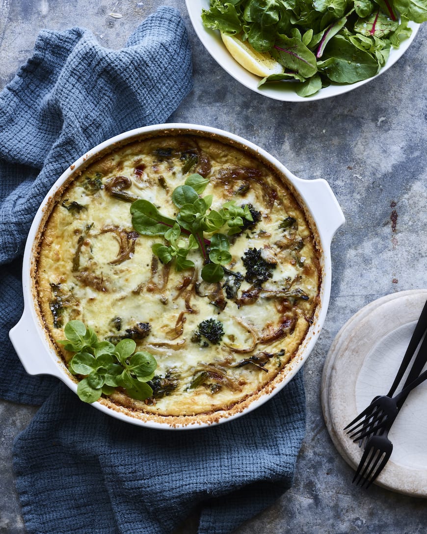 Broccolini Fontina Quiche