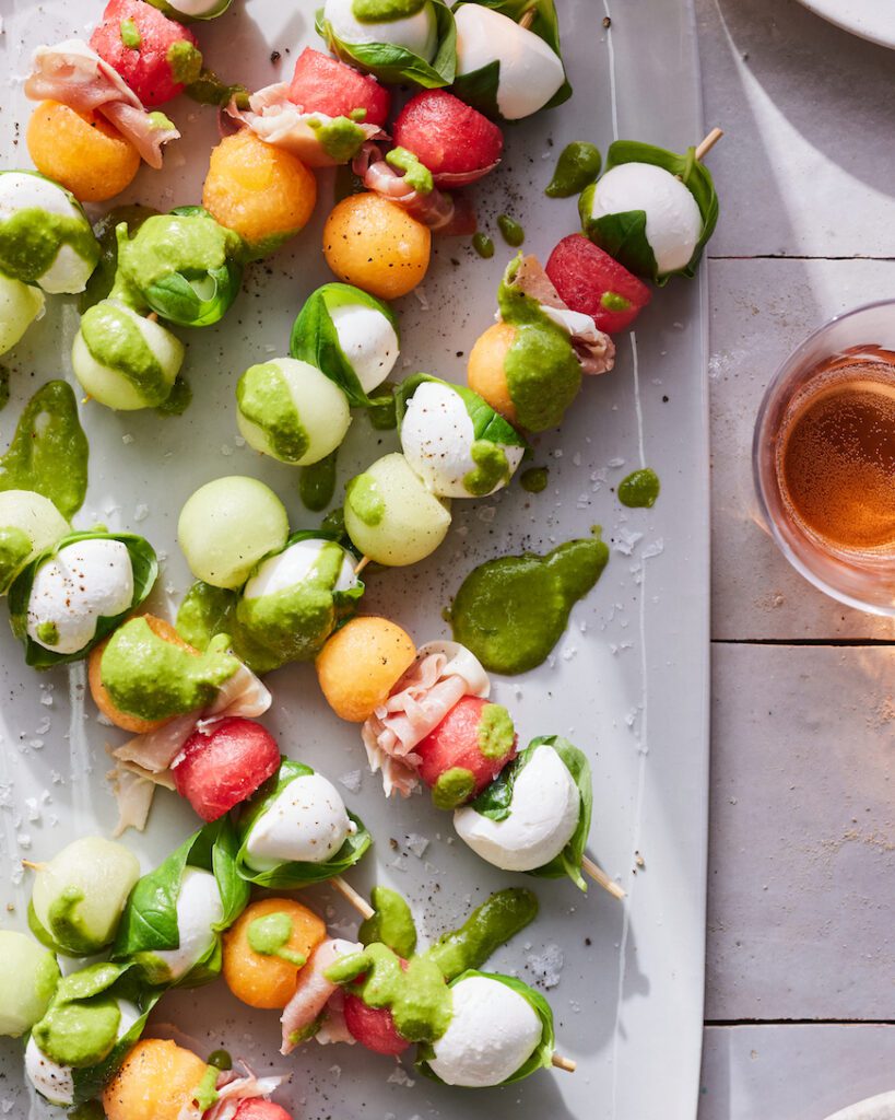 Melon Caprese Skewers from www.whatsgabycooking.com (@whatsgabycookin)