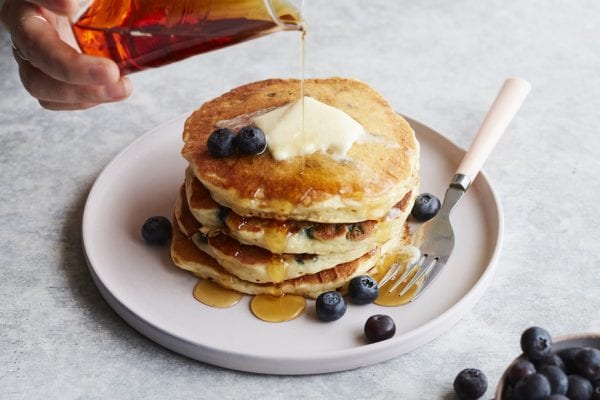 Coconut Blueberry Pancakes from www.whatsgabycooking.com (@whatsgabycookin)