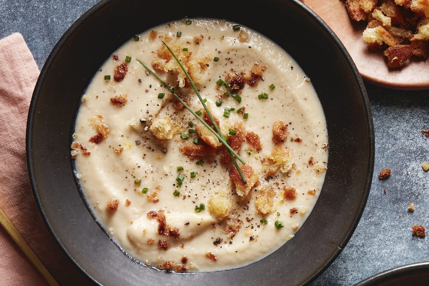 Cheesy Roasted Cauliflower Soup What S Gaby Cooking