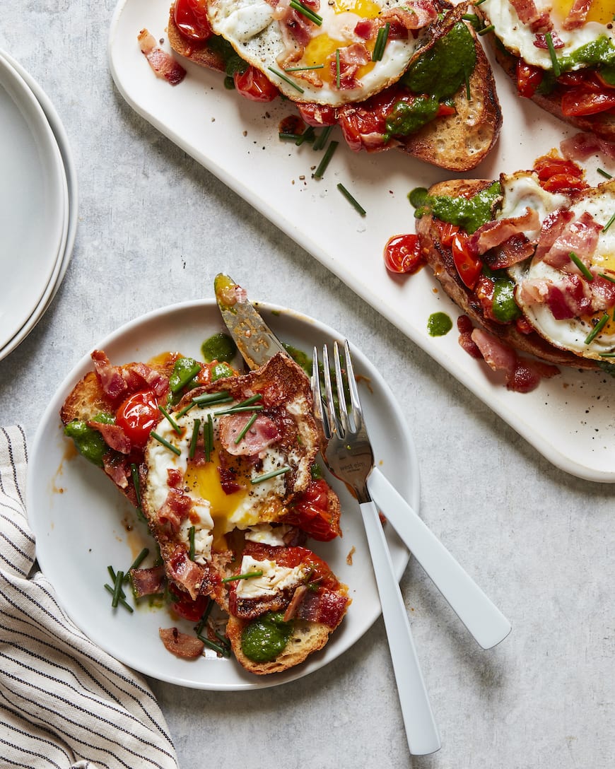 Fried Egg Sandwich with Tomato Confit from www.whatsgabycooking,com (@whatsgabycookin)