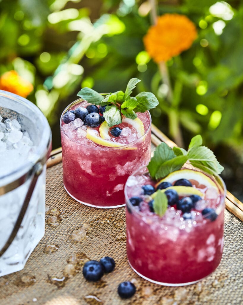 Blueberry Bourbon Mint Lemonade from www.whatsgabycooking.com (@whatsgabycookin)