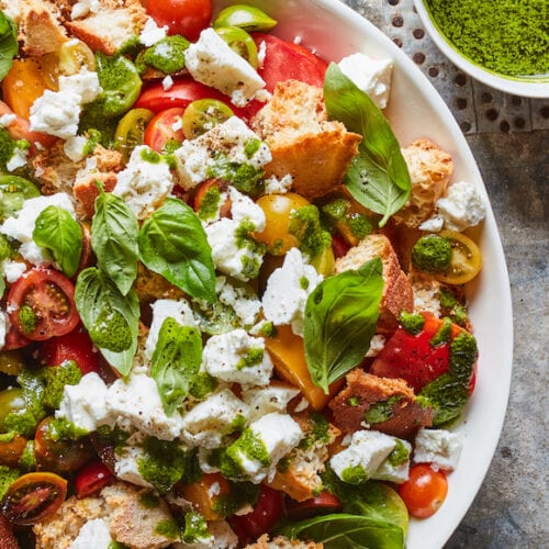 Tomato Feta Panzanella from www.whatsgabycooking.com (@whatsgabycookin)