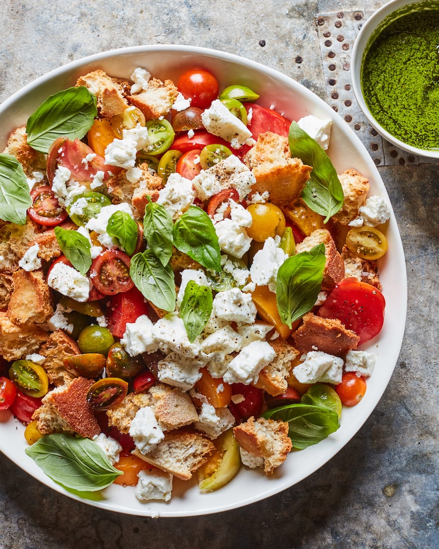 Tomato Feta Panzanella from www.whatsgabycooking.com (@whatsgabycookin)