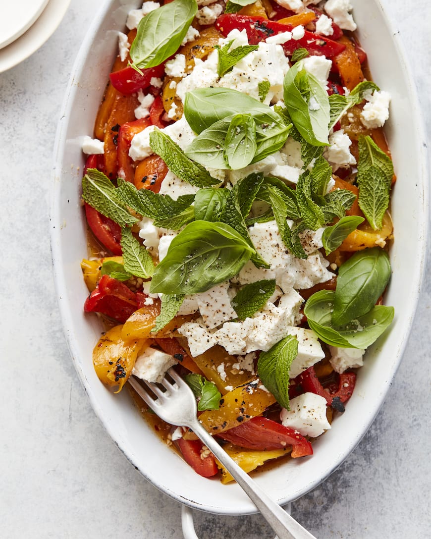 Charred Pepper Salad with Feta