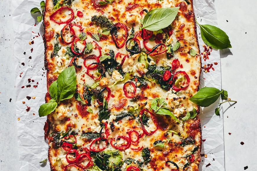 Loaded Vegetable Detroit-Style Pizza from www.whatsgabycooking.com (@whatsgabycookin)