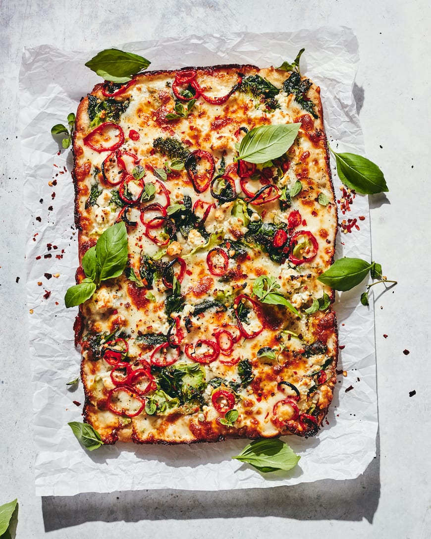 Loaded Vegetable Detroit-Style Pizza from www.whatsgabycooking.com (@whatsgabycookin)