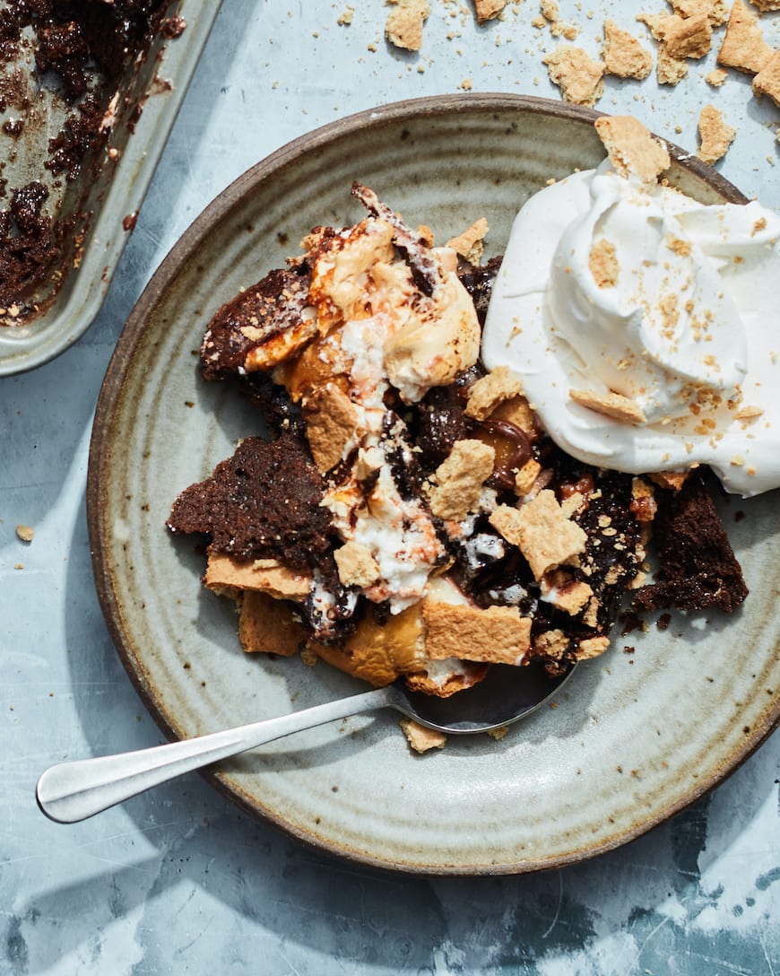 S’more Butterscotch Caramel Dump Cake