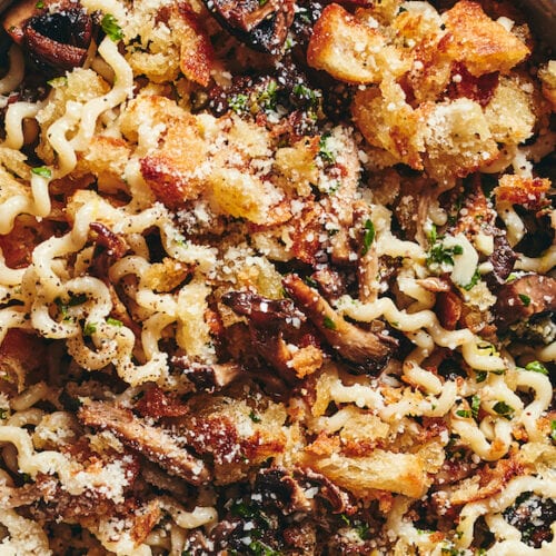 Roasted Mushroom Pasta with Herbs