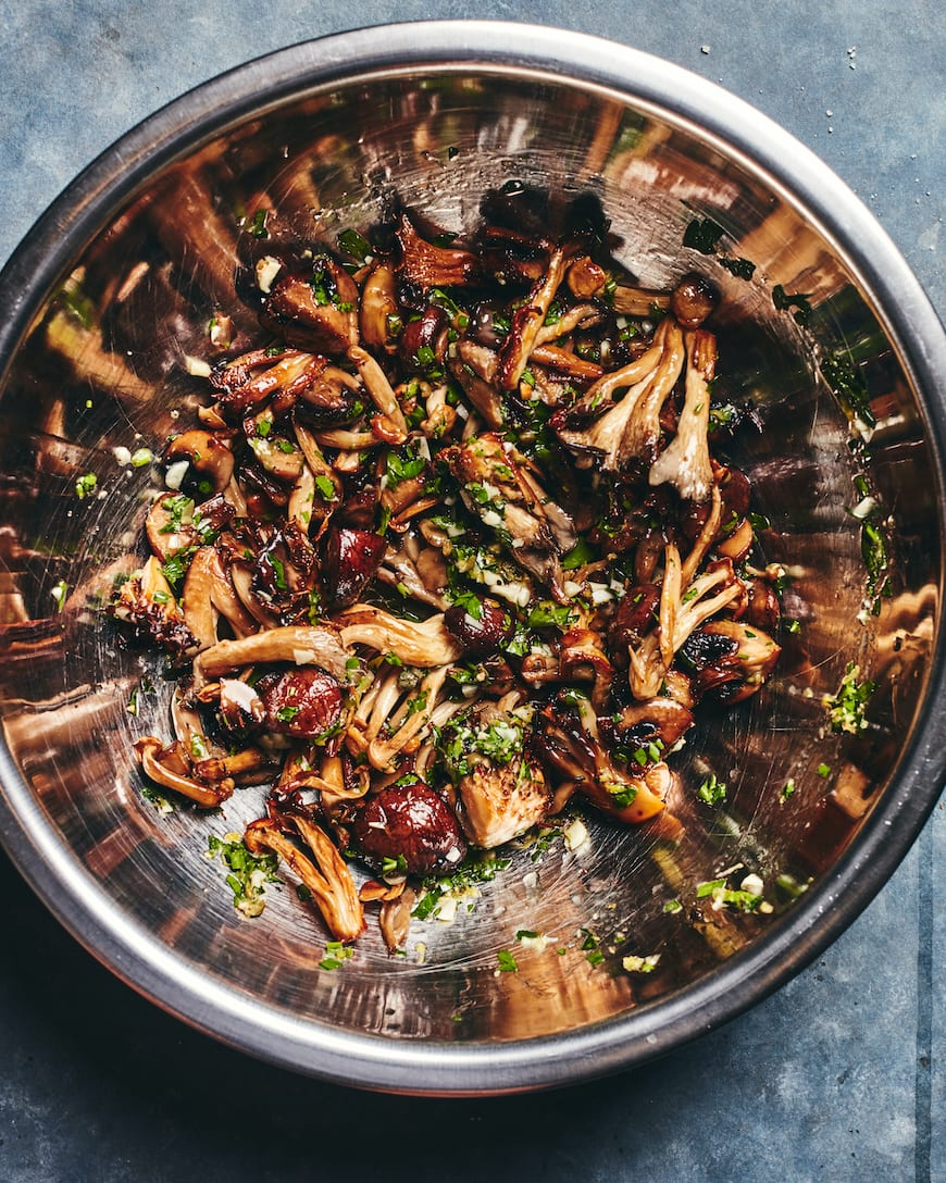 Roasted Mushroom Pasta with Herbs