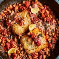 White Fish with Tomato Basil White Beans from www.whatsgabycooking.com (@whatsgabycookin)