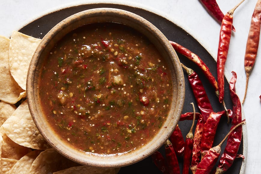 Roasted Arbol Tomatillo Salsa