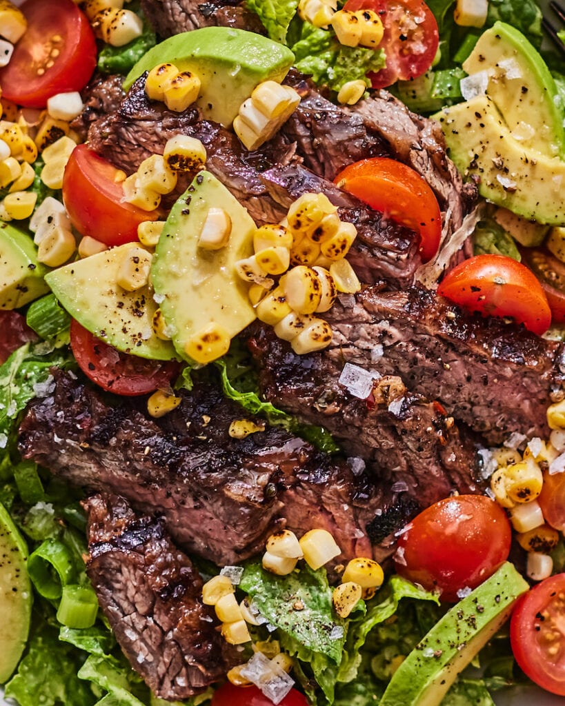 Loaded Steak Salad Bowl with Yogurt Green Goddess from www.whatsgabycooking.com (@whatsgabycookin)