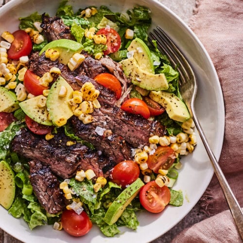 Loaded Steak Salad Bowl with Yogurt Green Goddess from www.whatsgabycooking.com (@whatsgabycookin)