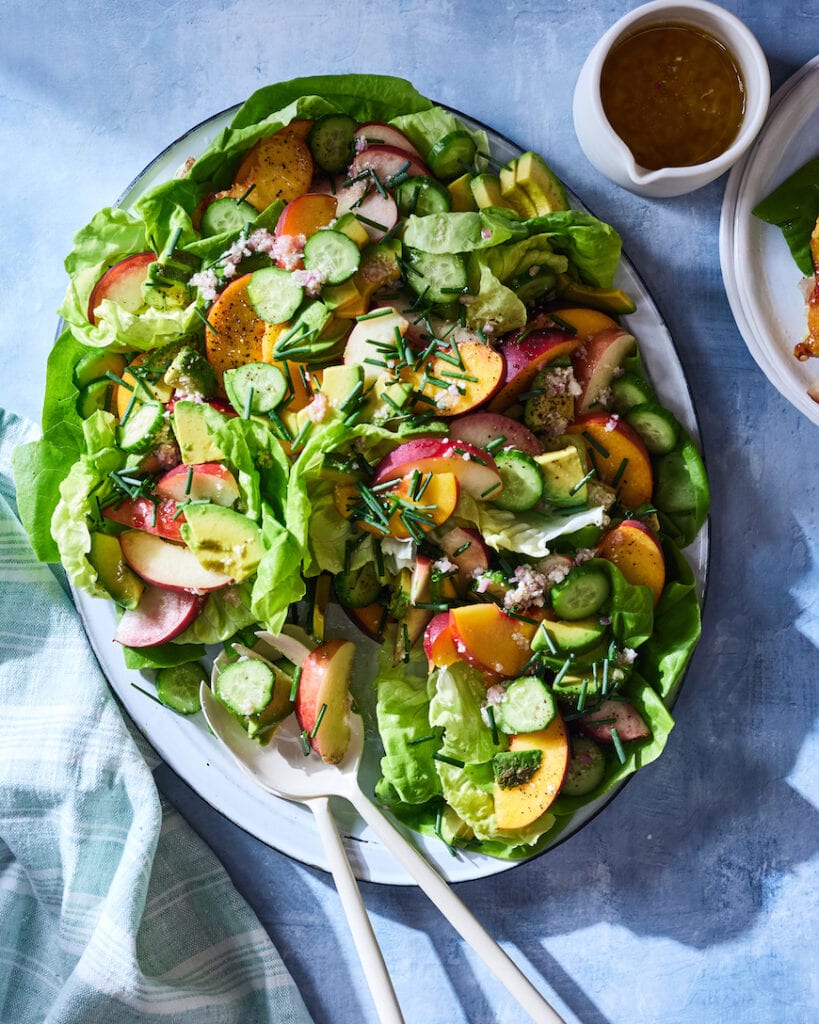 Avocado Peach Summer Salad from www.whatsgabycooking.com (@whatsgabycookin)