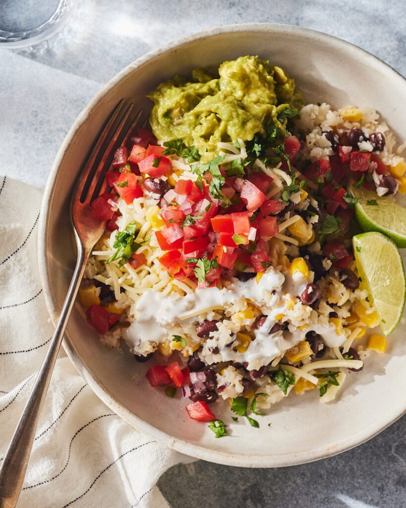 Cauliflower Rice Veggie Burrito Bowl from www.whatsgabycooking.com (@whatsgabycookin)