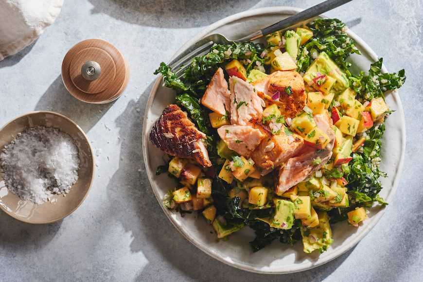 Salmon Salad Bowl with Stone Fruit Salsa-image