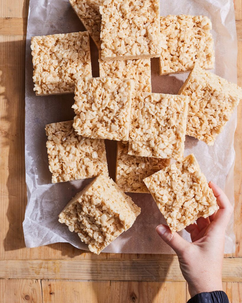 Browned Butter Thick and Chewy Crispy Rice Treats from www.whatsgabycooking.com (@whatsgabycookin)