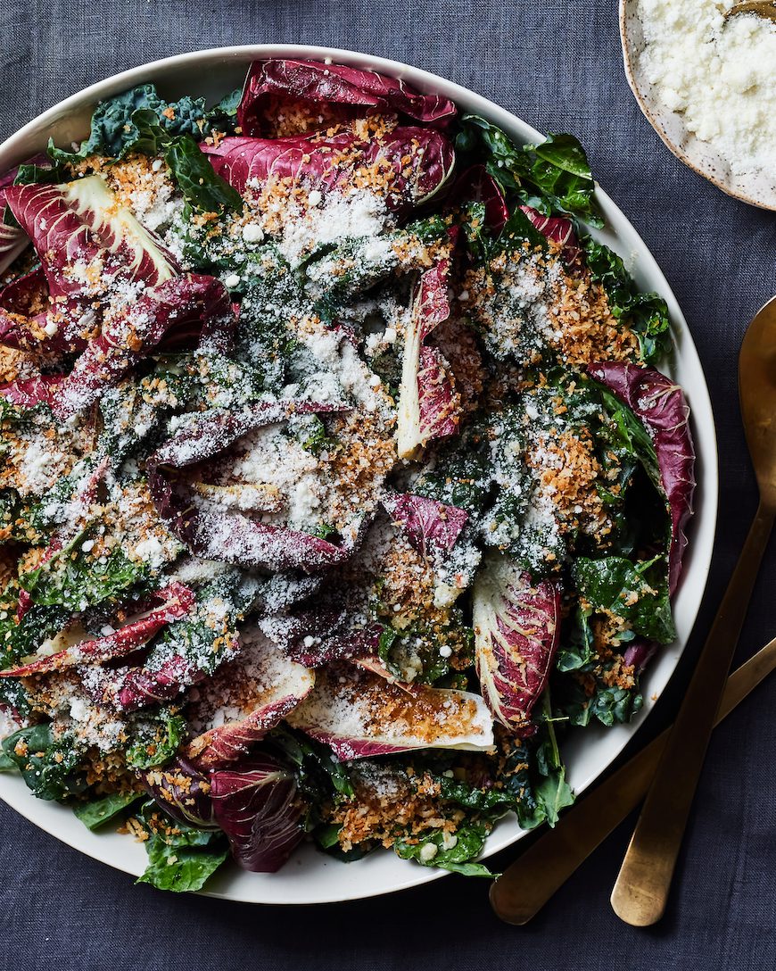 Winter Greens Salad with Pecorino Dressing