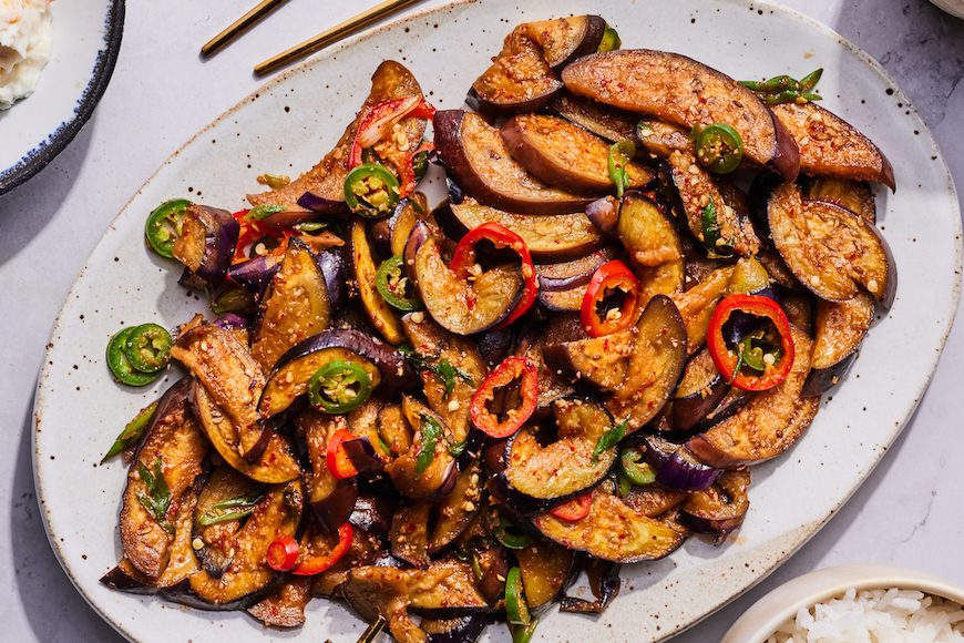 Spicy Stir Fried Eggplant