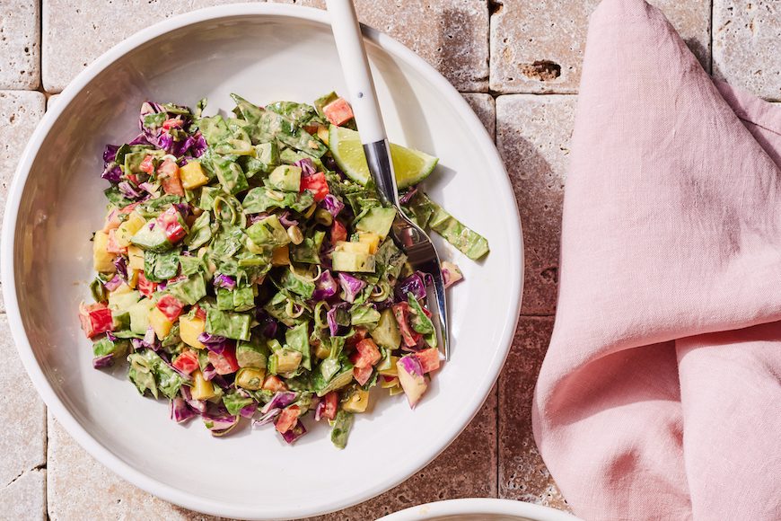 Chop Chop Salad with a Peanut Lime Dressing from www.whatsgabycooking.com (@whatsgabycookin)