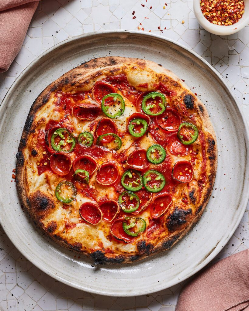 Pepperoni Pizza with Jalapeños from www.whatsgabycooking.com (@whatsgabycookin)