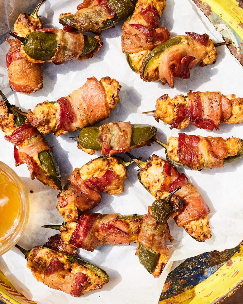 Bacon Wrapped Cheesy Chorizo Stuffed Jalapeños from www.whatsgabycooking.com (@whatsgabycookin)