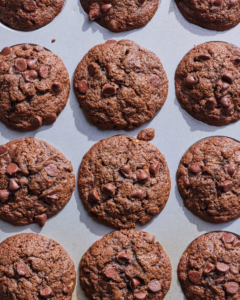 Double Chocolate Chip Zucchini Muffins from www.whatsgabycooking.com (@whatsgabycookin)