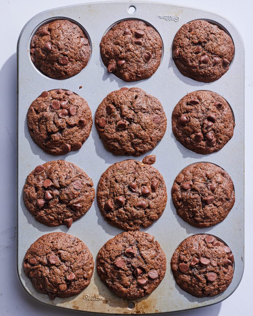 Double Chocolate Chip Zucchini Muffins from www.whatsgabycooking.com (@whatsgabycookin)
