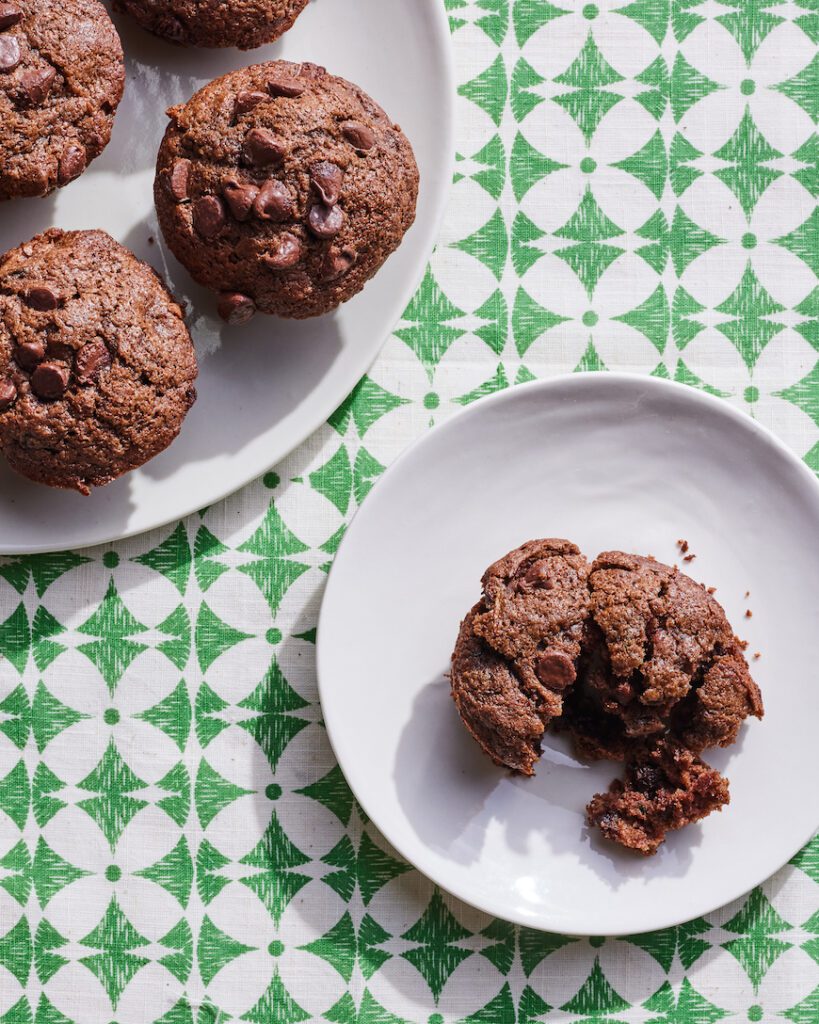 Double Chocolate Chip Zucchini Muffins from www.whatsgabycooking.com (@whatsgabycookin)