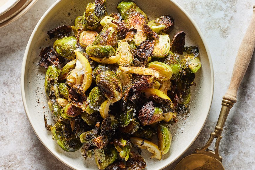 Crispy Roasted Brussels from www.whatsgabycooking.com (@whatsgabycookin)