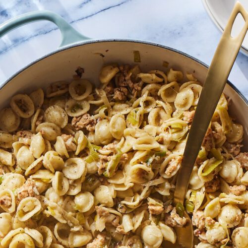 Sausage and Leek Orecchiette What's Gaby Cooking