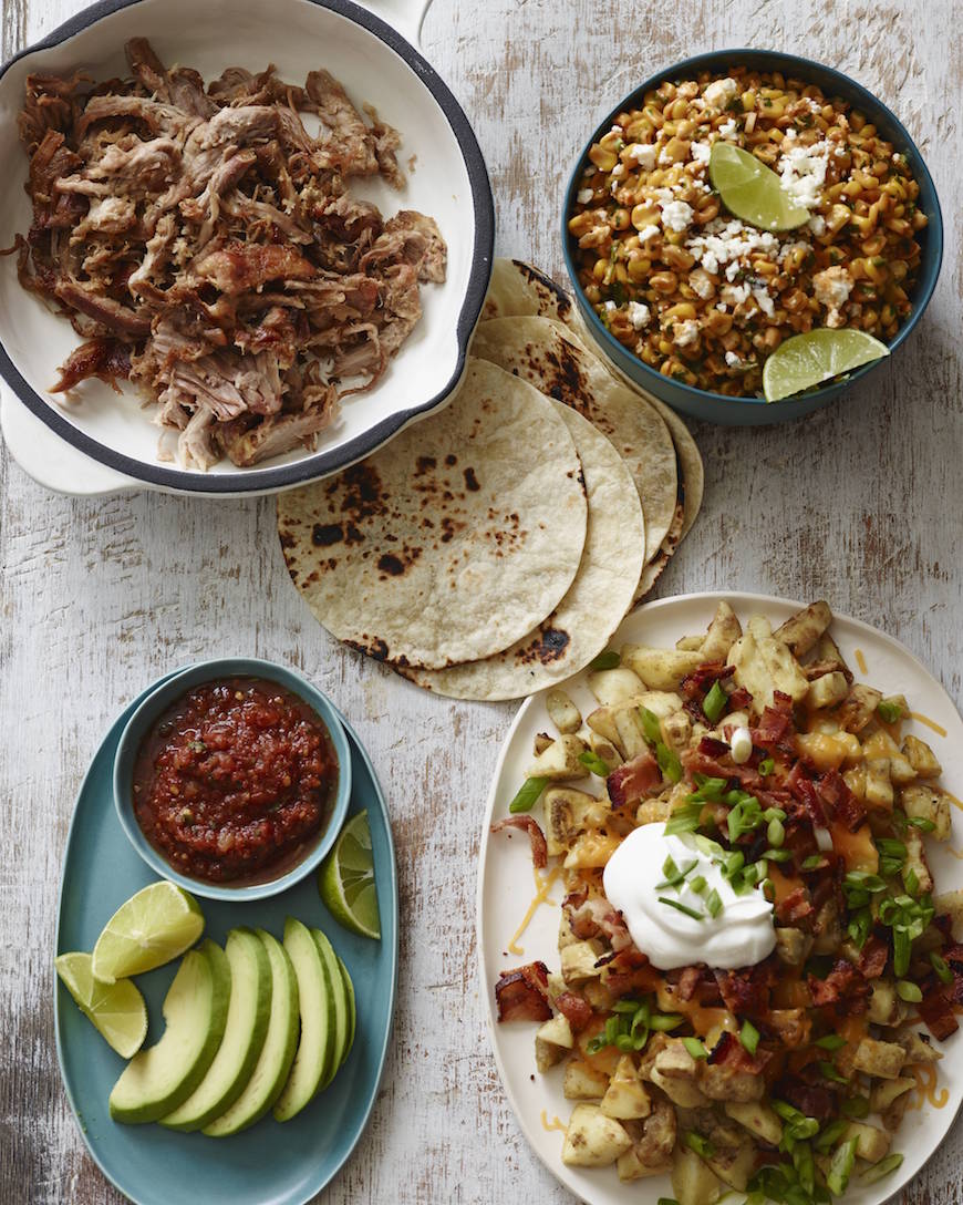 BBQ Corn Salad and Carnitas Tacos from www.whatsgabycooking.com (@whatsgabycookin)