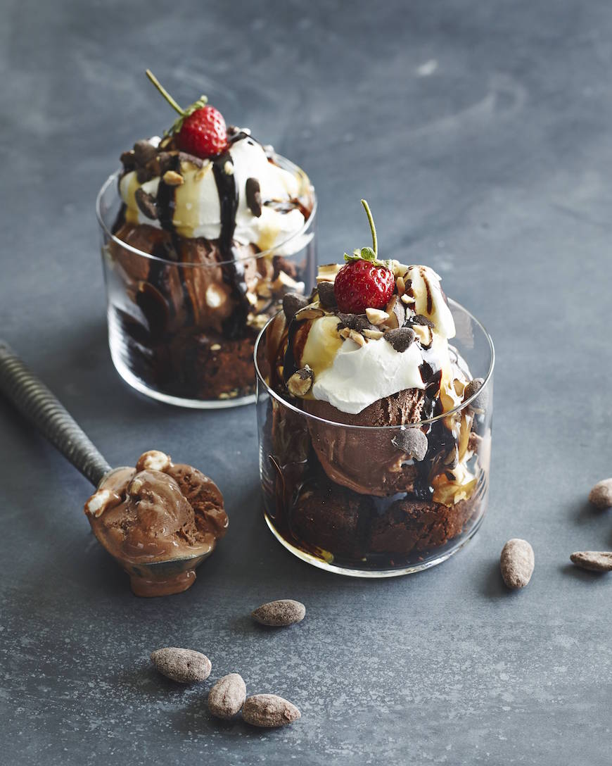 Caramel Brownie Ice Cream Sundae