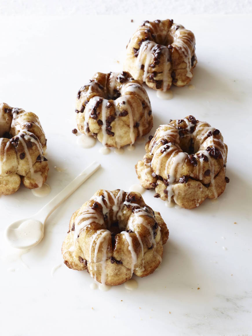 Chocolate Chip Monkey Bread with Almond Vanilla Glaze