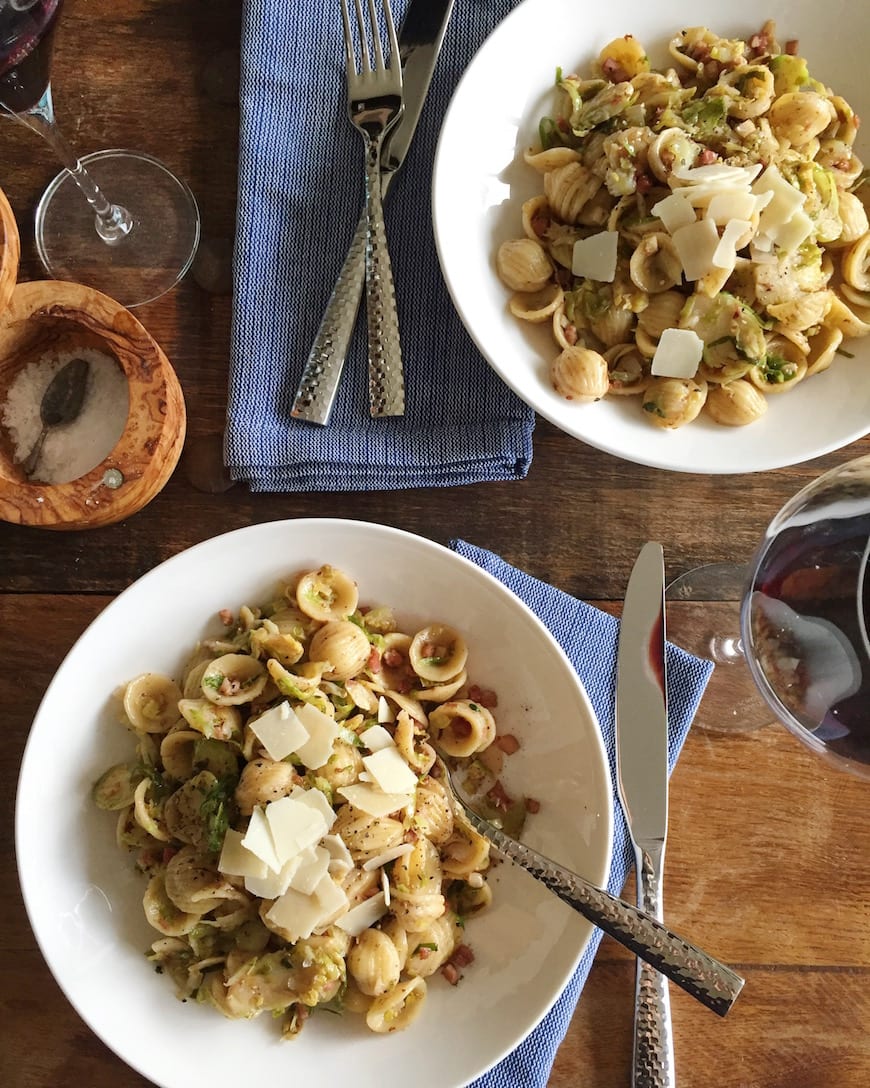 Balsamic Cream Brussels Sprouts Pasta