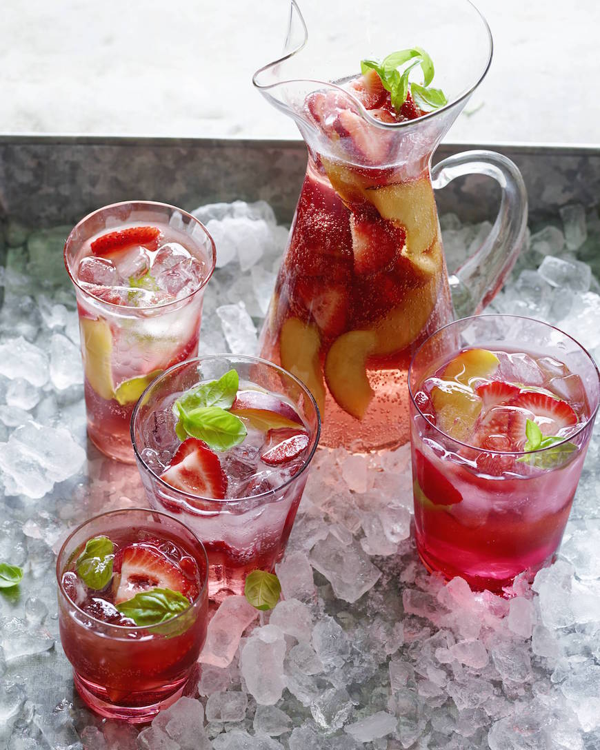 Peach and Cherry Sangria from www.whatsgabycooking.com for the ultimate Memorial Day Menu (@whatsgabycookin)