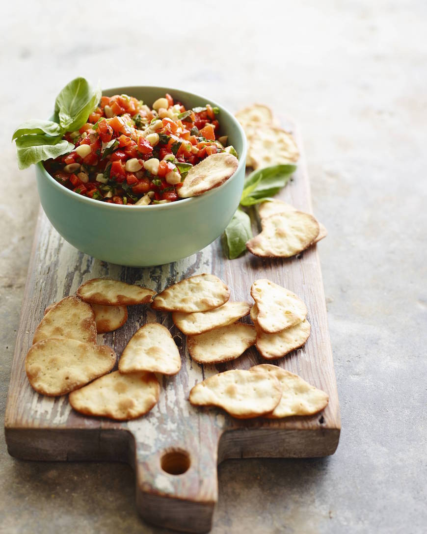 Roasted Red Pepper Bruschetta from www.whatsgabycooking.com (@whatsgabycookin)