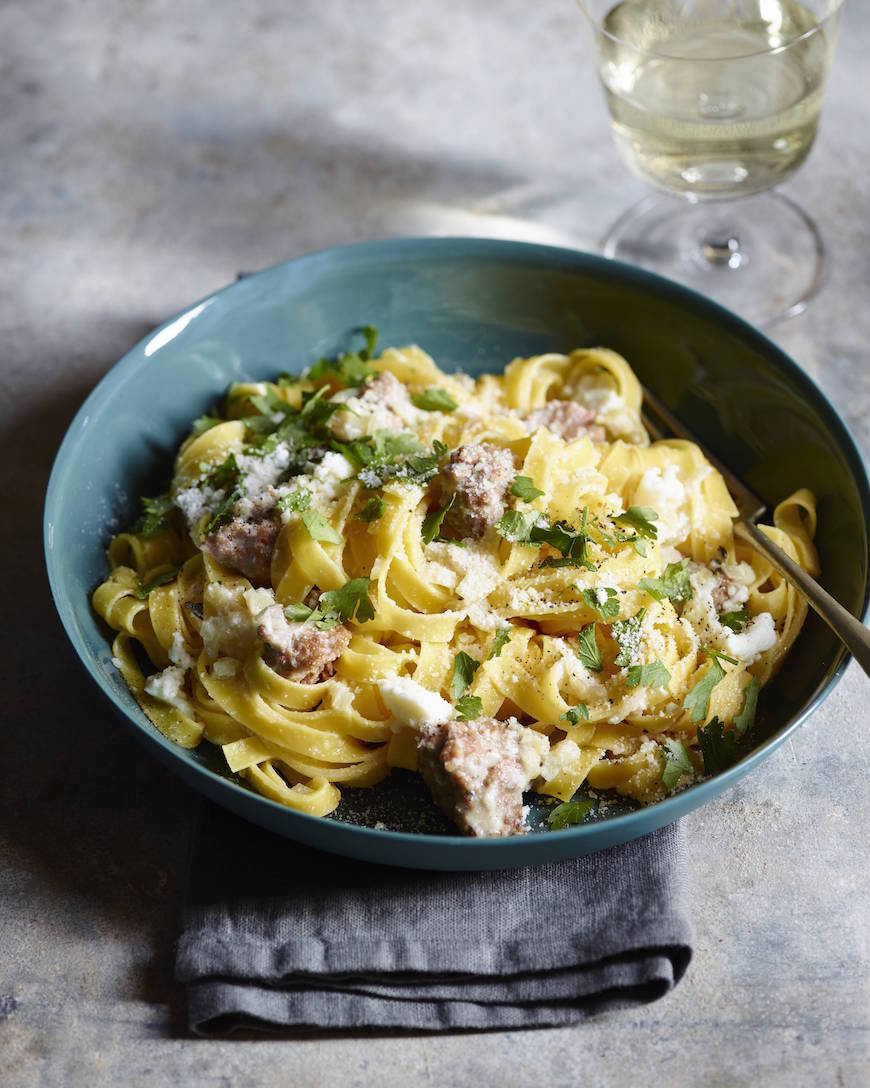 Ricotta and Sausage Pasta from www.whatsgabycooking.com (@whatsgabycookin)